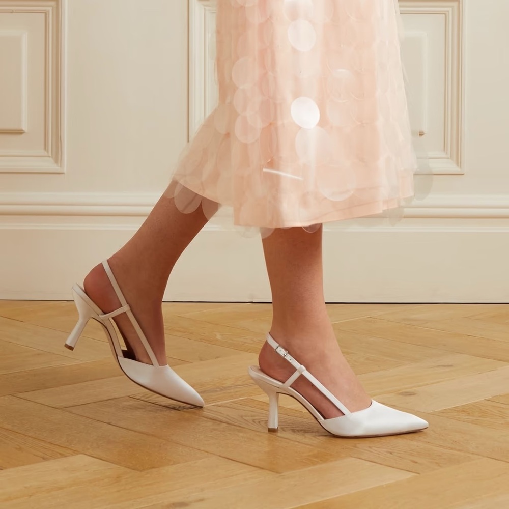 PORTE & PAIRE Satin slingback pumps